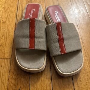 Fieramosca‎ & Co Pink Suede  Square Toe  Slide Sandals